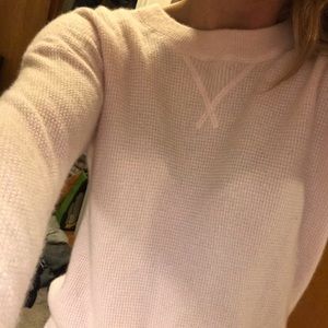 100% Cashmere pale pink Madewell sweater 💕
